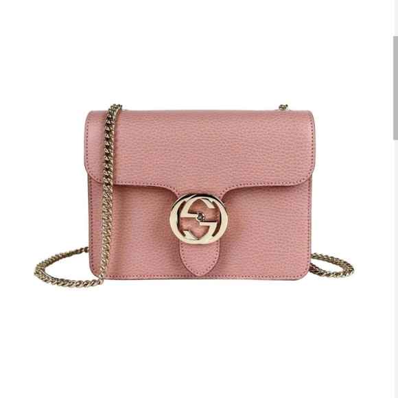 Gucci Handbags - Gucci Soft Pink Crossbody - Interlocking GG Clasp
